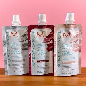 ⚫️ x3 Moroccanoil Depositing Mask Temporary Color Rose Gold Platinum Bordeaux